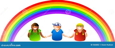 rainbow kids stock illustration illustration  kindergarten
