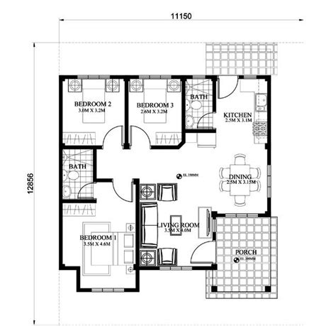 25 150 Square Meter House Plan Bungalow