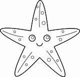 Starfish Star Line Fish Outline Coloring Clip Sea Clipart Drawing Template Pages Cute Sweetclipart Animal Printable Cliparts Ocean Kids Creatures sketch template