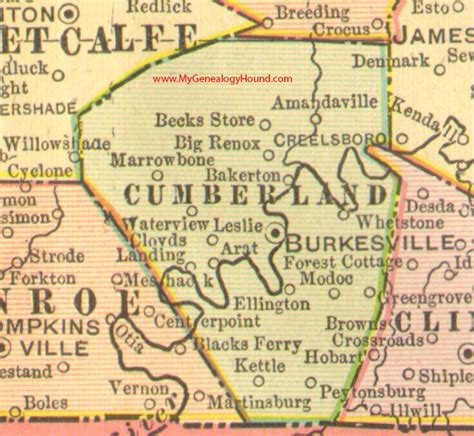 cumberland county kentucky  map burkesville ky cumberland