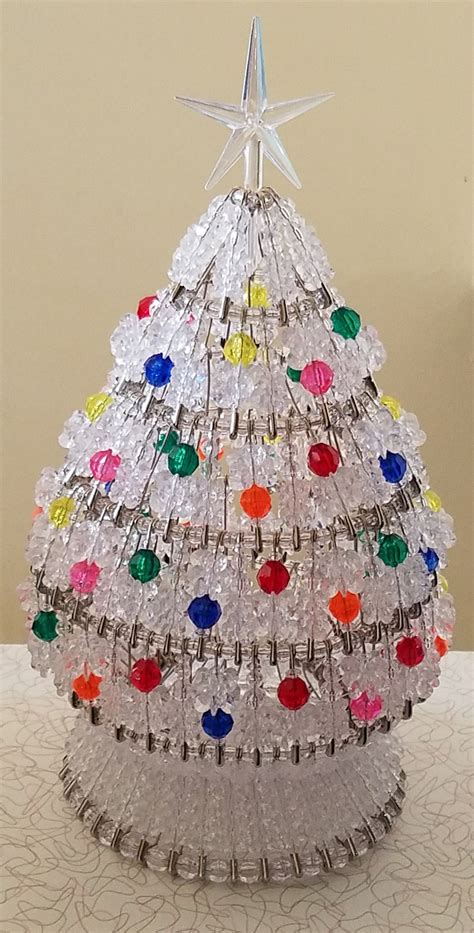 beaded christmas ornament tree etsy