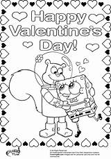 Coloring Valentine Spongebob Pages Valentines Printable Happy Color Sandy Getcolorings Print Colorings sketch template