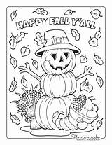 Coloring Pumpkin Scarecrow sketch template