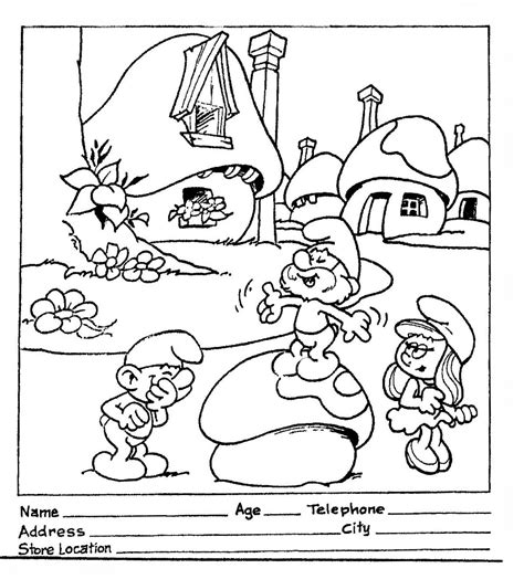 smurf  smurfs houses coloring pages coloring pages