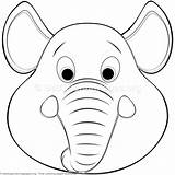 Animal Mask Face Elephant Coloring Pages Animales Animals Masks Mascaras Printable Template Mascara Faces Kids Jungle Templates Wild Para Colorear sketch template