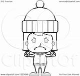 Mad Clothes Winter Illustration Cartoon Girl Royalty Clipart Cory Thoman Lineart Outline Vector 2021 sketch template