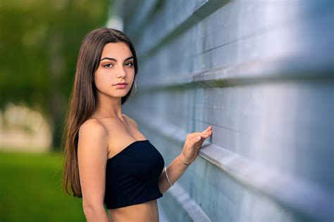girl posing wall