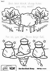 Baa Colouring Rhyme Nursery sketch template