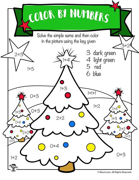 christmas tree math coloring page raquelropbass