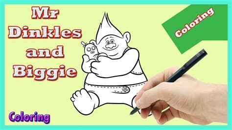 biggie   dinkles coloring page  trolls dreamworks crayola