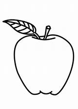 Apple Simple Drawing Kids Getdrawings Coloring Pages Fruits sketch template