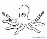 Octopus Coloring Pages Printable Color Animals Preschool Animal Kids Sheet Ocean Worksheets Gif Kindergarten Painting Other Click sketch template