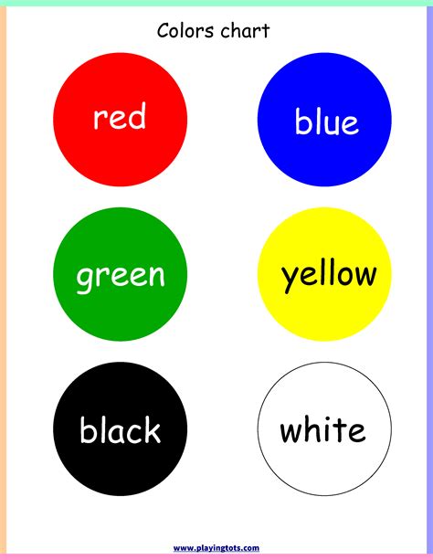colors chart  children  learn   write  color    words