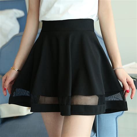 tingyili black mini skirts womens a line skirt shorts korean cute