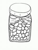 Jelly Jar Beans Coloring Clipart Pages Food Bean Drawing Clip Line Drawings Jars Preschool Cliparts Color Kids Printable Empty Candy sketch template