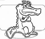 Coloring Alligator Crocodile Well Wecoloringpage sketch template
