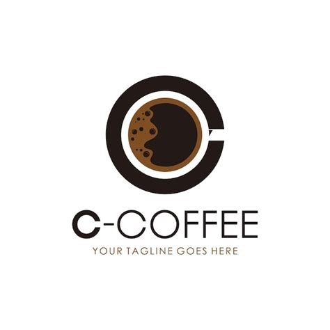 letra   design de logotipo de mensagem oculta de caneca de cafe vetor premium