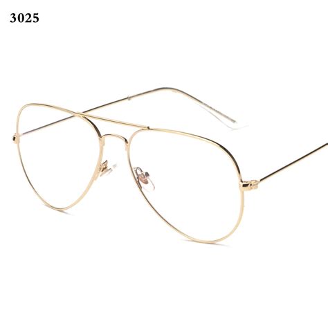 Brand Mens Eyeglasses Gold Rimmed Glasses 3025 3026 Vintage Eyewear