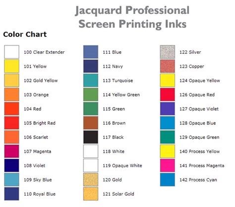 screen printing inks color chart ezscreenprint