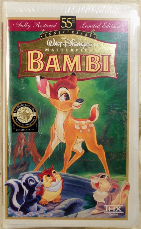 Walt Disney Bambi Anniversary Ed 1997 Vhs New 10013