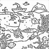 Coloring Pages Ocean Sea Preschool Animals Seascape Cute Animal Creatures Waves Life Getcolorings Printable Creature Getdrawings Colorings sketch template