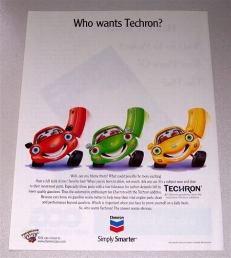 1998 chevron techron gasoline color print ad chevron cars