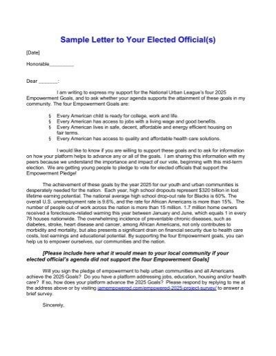 sample letter   elected officials   empowered