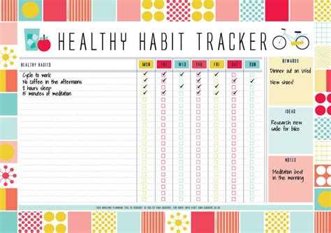 habit tracker health tracker printable planner health etsy