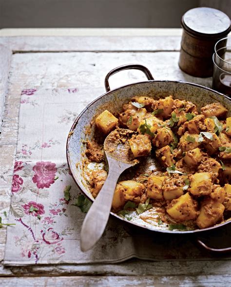 bombay potatoes recipe  anjums indian vegetarian feast  anjum anand cooked