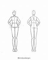 Fashion Body Template Female Sketch Plain Templates Style sketch template