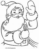 Santa Coloring Claus Kids Christmas Waving Pages Colouring Printable Color Sleigh Children Sheet Reindeer Book His sketch template