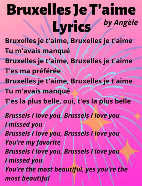 bruxelles je taime lyrics frenchlearnercom