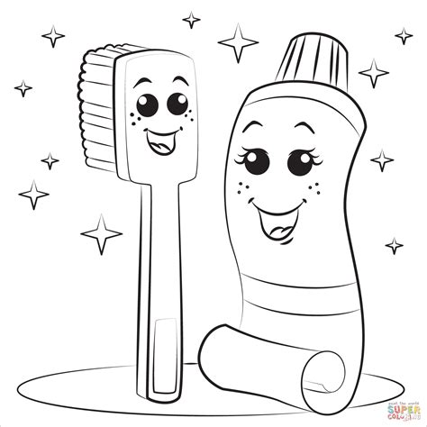 toothbrush  toothpaste coloring page  printable coloring pages