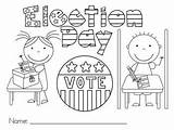 Election Coloring Pages Preschool Color Kindergarten Craft Teacher Printable Kady Activities Presidential Visit President sketch template