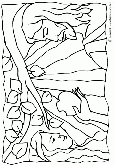 Bible Coloring Pages Adam And Eve Coloring Home
