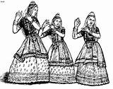 Dance Manipuri Classical Indian Coloring Pages sketch template