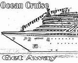 Cruise Coloring Ship Pages Ocean Away Netart Color Colouring sketch template