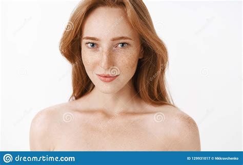 Feminine Attractive Adult And Slim Redhead Female With