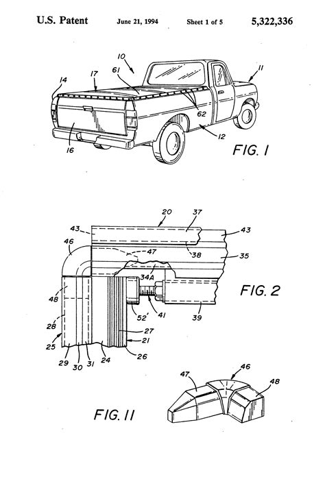 patent  hinged tonneau cover   pick  truck bed google patents