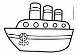 Coloring Ship Kids Pages Transportation Boat Drawing Printable Kindergarten Simple Easy Steamship Drawings 4kids sketch template