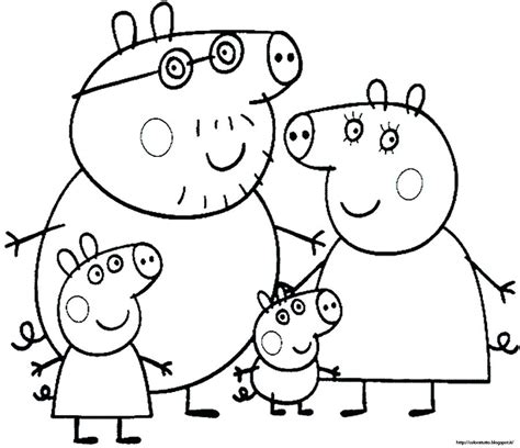 peppa pig family coloring pages  getdrawings