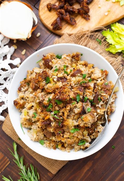 fig and sausage cauliflower stuffing low carb holiday recipes popsugar fitness photo 9