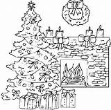 Fireplace Christmas Coloring Drawing Pages Tree Sheets Printable Colouring Color Getcolorings Getdrawings Paintingvalley Choose Board sketch template