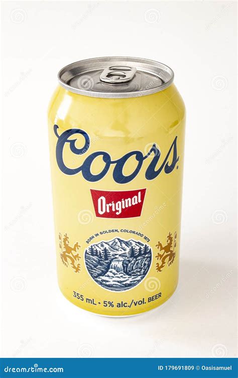 coors original beer   ml   white background editorial stock