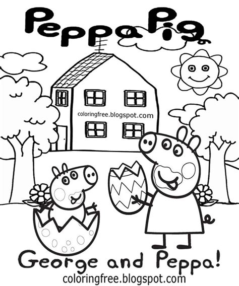 cute simple drawing ideas cartoon easter egg pictures george  peppa