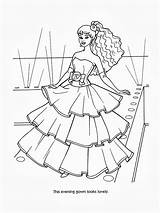 Coloring Pages Dresses Barbie Fashion Prom Drawing Kids Dress Adults Girls Books Getdrawings sketch template