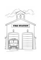 Fire Station Coloring Pages Department Printable Drawing Kids Clip Firefighter Truck Color Colouring Clipart Preschool Safety House Sheets Bestcoloringpagesforkids Crafts sketch template
