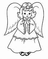 Christmas Coloring Pages Angel Angels Scenes sketch template