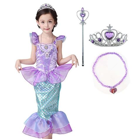 girl princess dress little mermaid ariel costume for girls dress up
