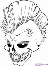 Skull Mohawk Tattoo Ass sketch template